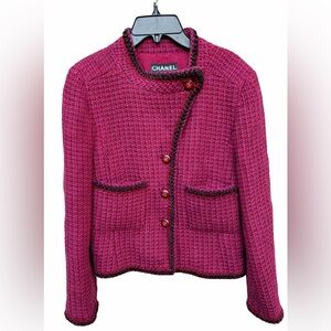 Chanel- A 2001 Autumn Collection interwoven Wool tweed Jacket Karl Lagerfeld
